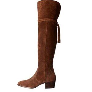 Frye Clara Tassel Wood Brown Suede Over-The-Knee Boot Size 10